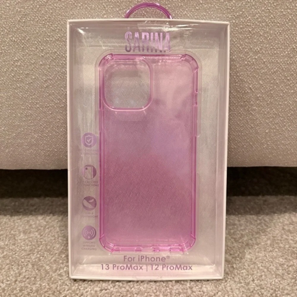 NWB Sarina Pink clear lightweight flexible phone case for IPhone 12 & 13 pro max